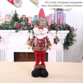 Telescopic Santa Claus doll decoration with red plaid pattern for Christmas display - Santa Claus