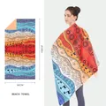 Toalla de playa bohemia de microfibra secado rápido 160x80cm con diseño de mandala - Estampado Étnico Bohemio (STJ202302) (Impresión a Doble Cara) / 160*80CM