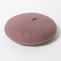 Elegante wollen baret in oudroze voor dames met minimalistisch warm winterontwerp - Eén maat / Leer paars