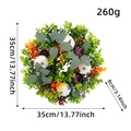 Ghirlanda autunnale di eucalipto con zucche bianche e fiori, diametro totale di 35 cm - Ghirlanda di Eucalipto e Zucca / 35cm