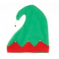 Festive red and green felt elf hat with gold bells for Christmas holiday parties - Kids / Green