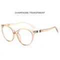 Stylish oversized round champagne sunglasses with transparent lenses and metallic details - Champagne Frame Transparent Lens