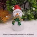 Miniature Christmas snowman resin figurine wearing red hat and green scarf for decor - Snowman A Ornament