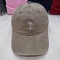 Vintage washed khaki baseball cap with white bird embroidery for outdoor casual style - M (56-58cm) / Washed Khaki