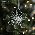 Sparkling silver flower star Christmas tree ornament, size 10cm x 10cm and 18g weight - Silver Infinity Flower Ball