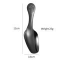 Mini black 304 stainless steel tea spoon with crown relief design, 11cm x 3.8cm size - 11cm / Black