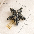 Sparkling black and gold star tree topper with sequins and a golden spring base - Black Gold Star Tree Topper