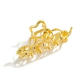 Haarklammer aus goldenem Flüssigmetall mit unregelmäßigem, gewelltem Hohldesign - F531-1/Flüssige Welle Gold