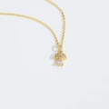 Radiant Star mushroom pendant necklace in golden finish with sparkling pavé crystals - Gold Mushroom