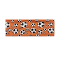 Bandeau sport élastique avec motifs de football sur tissu respirant de couleur orange - Orange