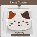 Cute tricolor cartoon cat silicone coaster 15x13cm heat resistant non-slip table mat - Calico Cat / 15x13cm