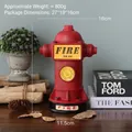 Hucha vintage con forma de boca de incendio roja, adorno retro de resina de 23cm altura - Rojo (E28-XZ030)