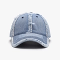 Berretto da baseball in denim azzurro con bordi sfrangiati e design street style - Blu Denim