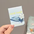 Y2K dopamine style light blue star hair clip on card, 5cm handmade accessory - Star BB Clip
