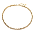 Detail of 18K gold-plated stainless steel rope chain with adjustable lobster clasp - Gold 6mm