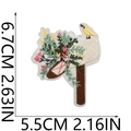 Close-up of bird and floral mailbox embroidery patch showing 6.7cm by 5.5cm dimensions - Mailbox Bird (S30HXZ-096-14)