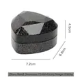 Starry black heart jewelry box with LED light and glitter finish, size 7.2x6.6x4.5cm - Starry Black