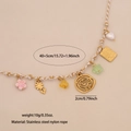 Collier tressé bohème avec pendentifs fleurs colorées et breloques en acier inoxydable - 5# Vortex