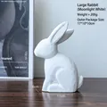 Nordic moonlight white rabbit figurine decor in minimalist style, 18cm large size - Large / Moonlight White