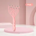 Pink manual head massager with 8 metal rolling balls for stress relief and scalp relaxation - Wide Claw Roller Ball Style / Pink