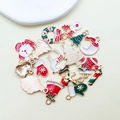 Weihnachts-Set aus Emaille-Anhängern mit Nikolaus, Baum und Kranz für DIY-Schmuck - Gemischt 20 Klassische Emaille Weihnachtsstile (HK365)