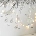 Ornamenti natalizi a forma di note musicali bianche glitterate con gemme - Music Note Style
