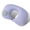 Portable light purple inflatable U-shaped neck pillow with manual pump and snap buttons - Milk Silk / Neck Pillow / Lavender
