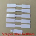 White dumbbell-shaped jewelry labels, 6x40mm adhesive tags for rings and eyeglasses - 001 White Square (6x40mm) / 100 Pcs/Pack