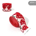 Red Christmas ribbon 4.8cm wide featuring festive white gnomes and snowflake patterns - Gnome Red/2m