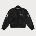 Star Storm Rennjacke mit Stehkragen und weißen Kreuzprint-Details in Schwarz - S / Schwarz