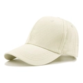Minimalist off-white baseball cap made of cotton canvas with a curved brim design - M (56-58cm) / Beige
