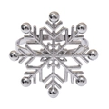 Servilletero de copo de nieve plateado con diamantes para decoración navideña - Copo de Nieve Clásico / Plateado