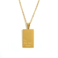 Vergulde 18K roestvrijstalen ketting met vierkante hanger en To the one I love gravure - To the one i love