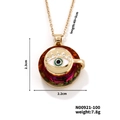 Collier oeil maléfique en cuivre doré serti de cristaux colorés sur une chaîne fine - Style Base en Cristal Facetté Tricolore (N00921-100)
