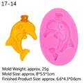 Roze siliconen dolfijn cakevorm voor fondant en chocolade met afgewerkte dolfijn met kroon - 5# Roze Dolfijn Vorm (17-14)