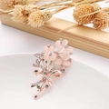 Detail of elegant rose gold bouquet brooch with pink stones and sparkling rhinestones - Pink Opal Bouquet