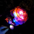 Luminous gold foil rose with colorful LED lights for romantic Valentine gifts - Macaron Pink + Heart Light