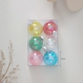Set of six 6cm iridescent multi-colored Christmas balls ornaments in clear packaging box - Iridescent Colorful 6cm 6pcs