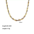 Double-layered crossed flat snake chain necklace in 18K gold plated stainless steel - Necklace / Two-tone Necklace