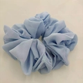 Light blue chiffon scrunchie with soft elastic fabric and elegant pleated texture - Light Blue (8-2)