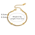 Vista dettagliata del bracciale a maglia in oro 18K con dimensioni e chiusura a moschettone - Catena a Maglia con Perline (NB-B1155) / Oro 18K / Oro