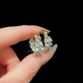 Forme de Feuille Pavée de Zircone (12# Boucle-Or)