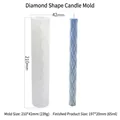 Molde de silicona romboide para velas largas en espiral y manualidades aromáticas - Forma de diamante