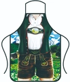 Grappig Oktoberfest schort met traditioneel Beiers lederhosen karakterontwerp erop - Stijl 11/Grappige Gilet Illustratie