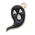 Colgante de fantasma negro de Halloween con bordes dorados para hacer bisutería - 1 pieza Fantasma Negro (18x14mm)