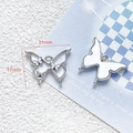 Detail showing dimensions of silver butterfly pendant charms for jewelry making - 3# Silver Butterfly