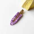 Detail of purple acetate hair clip with golden metal clip on a white background - 36# 7cm Purple Floral