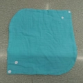 Absorbent turquoise cotton muslin baby bib with double snap buttons and wavy texture - Turquoise (29#)