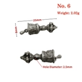 Close-up of vintage silver Vajra pestle and bell pendants with size 25x8mm details - 6# Vajra Bell