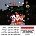 Christmas static window stickers with Santa Claus and reindeer designs on glass doors - Christmas Gift